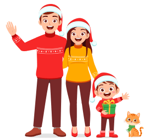 Семья играет в квест